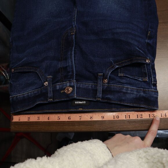 Express Straight Ankle High Rise Jeans Womens 2R Blue Elevated Basic Capsule - Picture 10 of 16